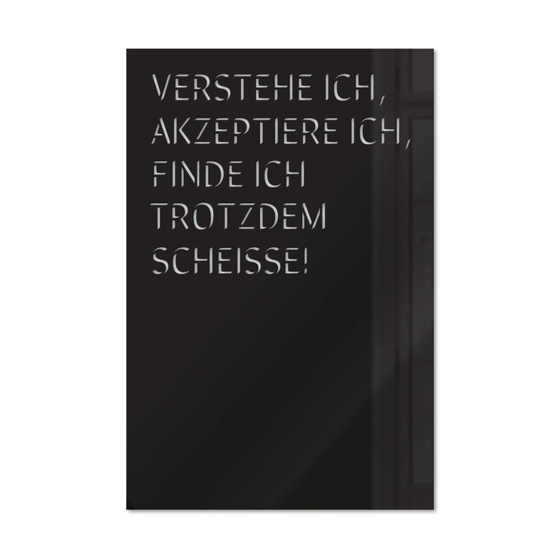 Dekobild Acrylglas - Verstehe ich, akzeptiere ich, find ich trotzdem scheiße 