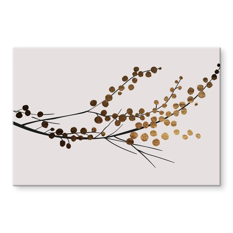 Acrylic print Kubistika - Golden branch 