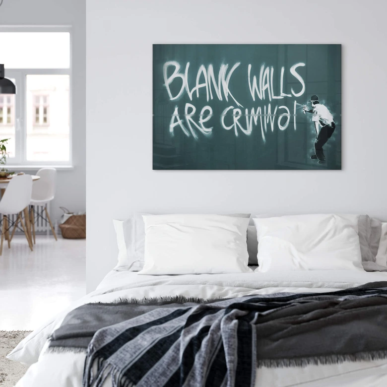 Acrylglasbild Banksy - Blank walls are criminal 