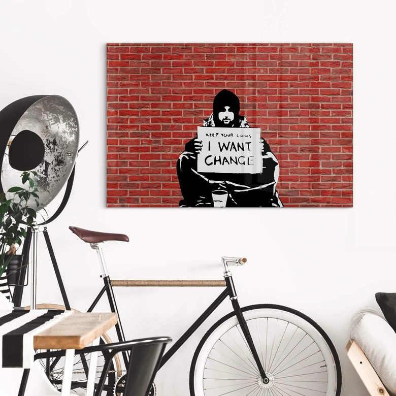 Akrylbillede Banksy - Keep Coins 