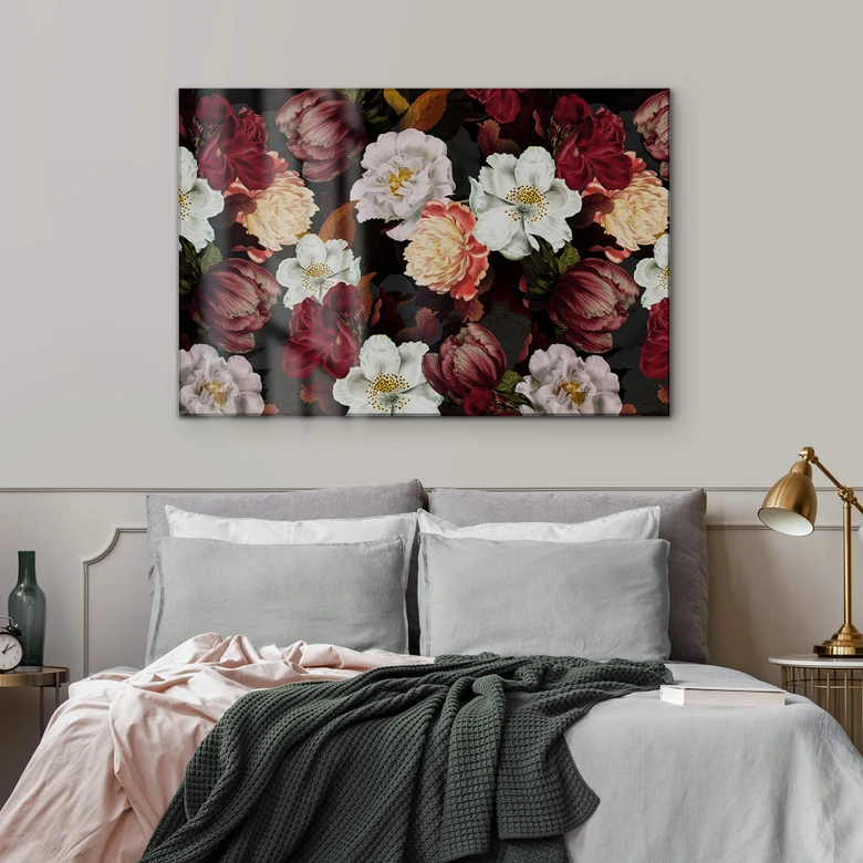 Tableau en verre acrylique UN Designs - Arrangement floral 