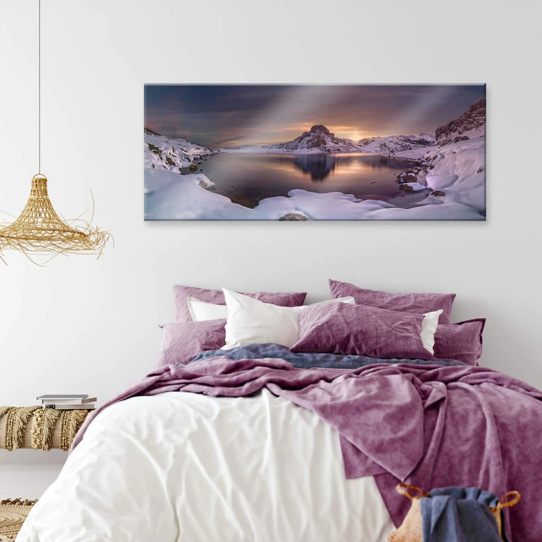 Tableau en verre acrylique Cuadrado - On Golden Pond - Panorama 