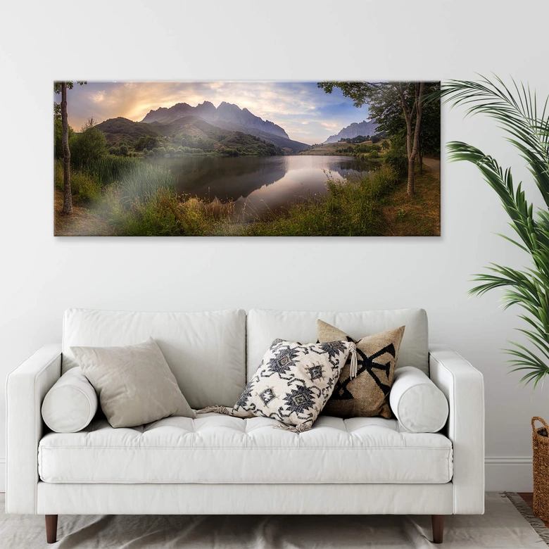 Akrylbillede Cuadrado - Paradise Pond - Panorama 