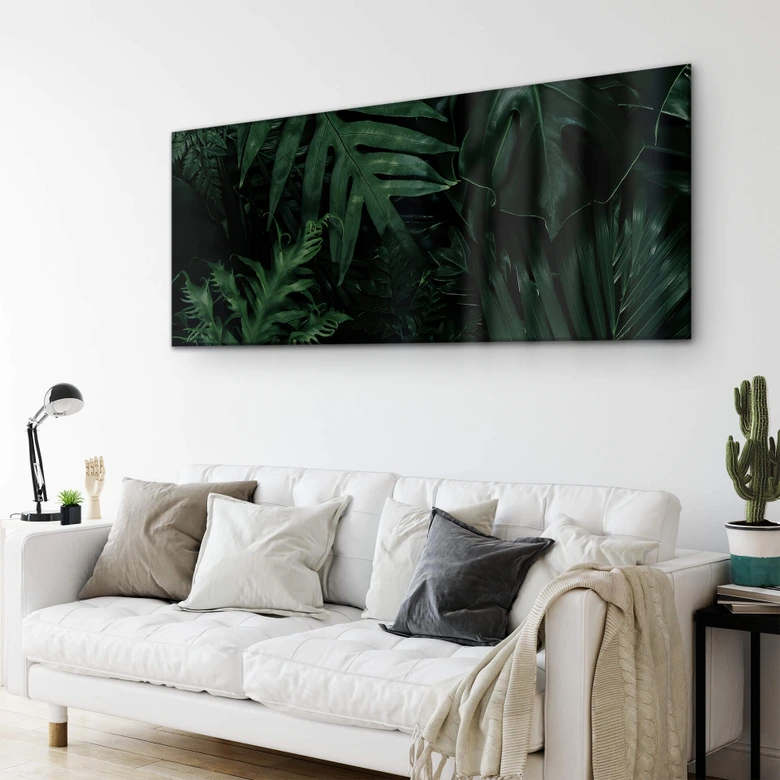 Tableau en verre acrylique Jungle vert foncé 
