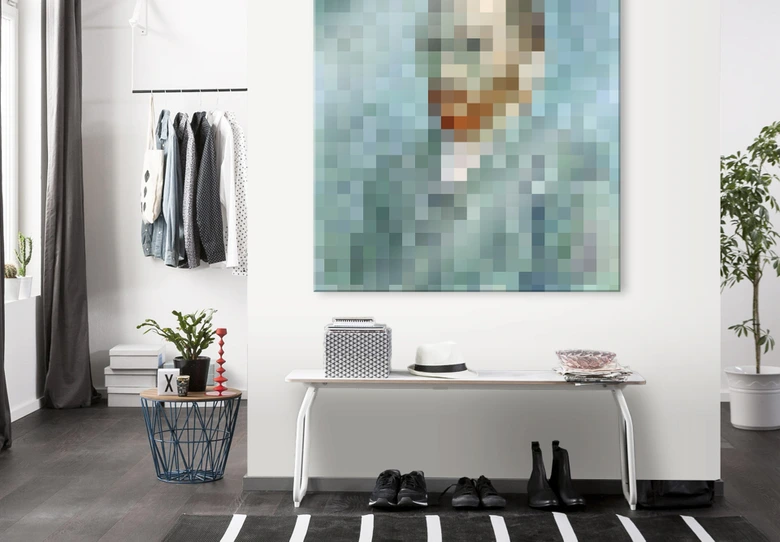 Akrylbillede Pixelart - van Gogh - Selvportræt 1889 