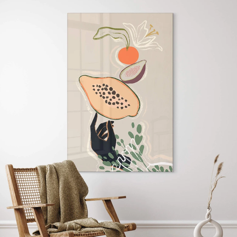 Acrylglasbild Kunst - Arty Guava - Papaya Balance 