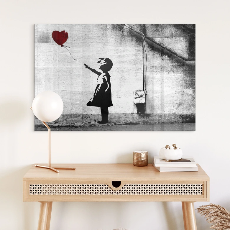 Tableau en verre acrylique Banksy - Girl with balloon 