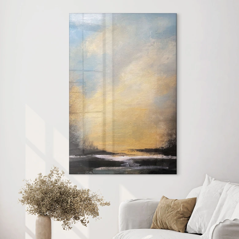 Acrylglasbild Goldenes Licht am Abendhimmel - Bergius 