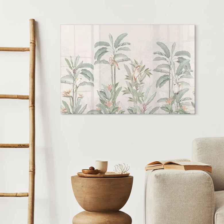 Acrylglasbild Tropischer Wald mit Kakadus - Bloomery Decor 