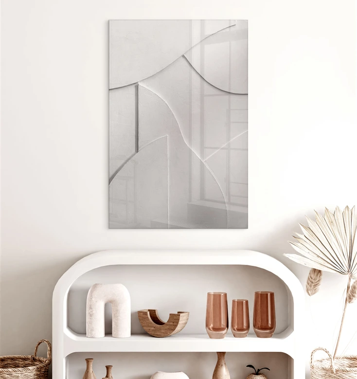 Acrylglasbild Abstrakte Strukturen in sanftem Beige - Böhmer 