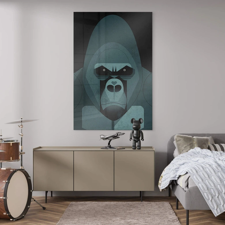 Acrylglasbild Gorilla - Braun 
