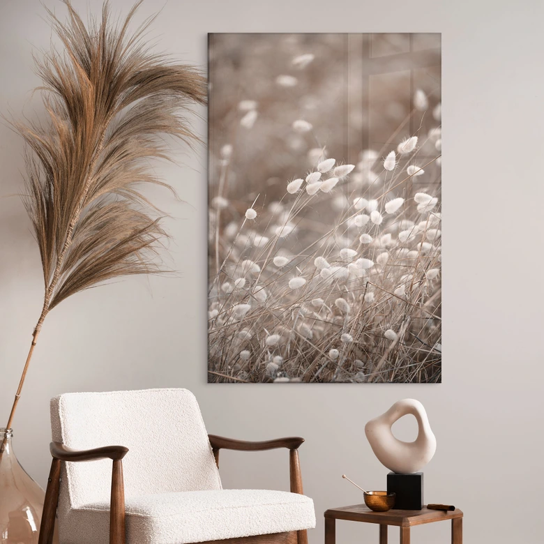 Tableau en verre acrylique Herbes tendres dans la lumière d'automne - Collins 