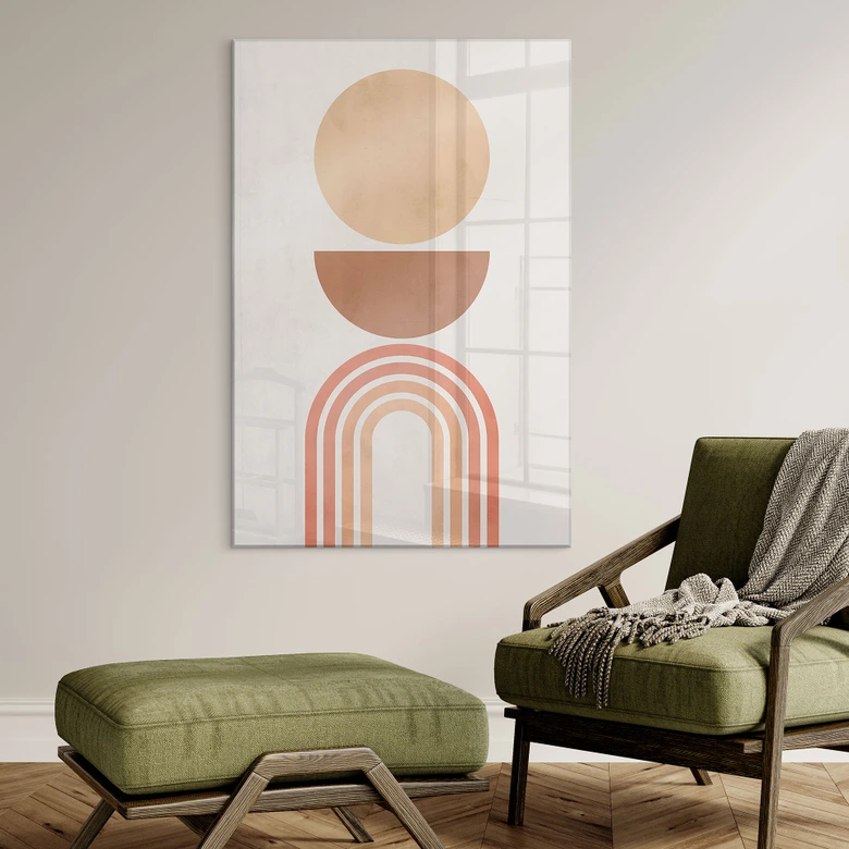 Acrylglasbild Abstrakte Balance - Retro Bögen und Kreise - Costa 