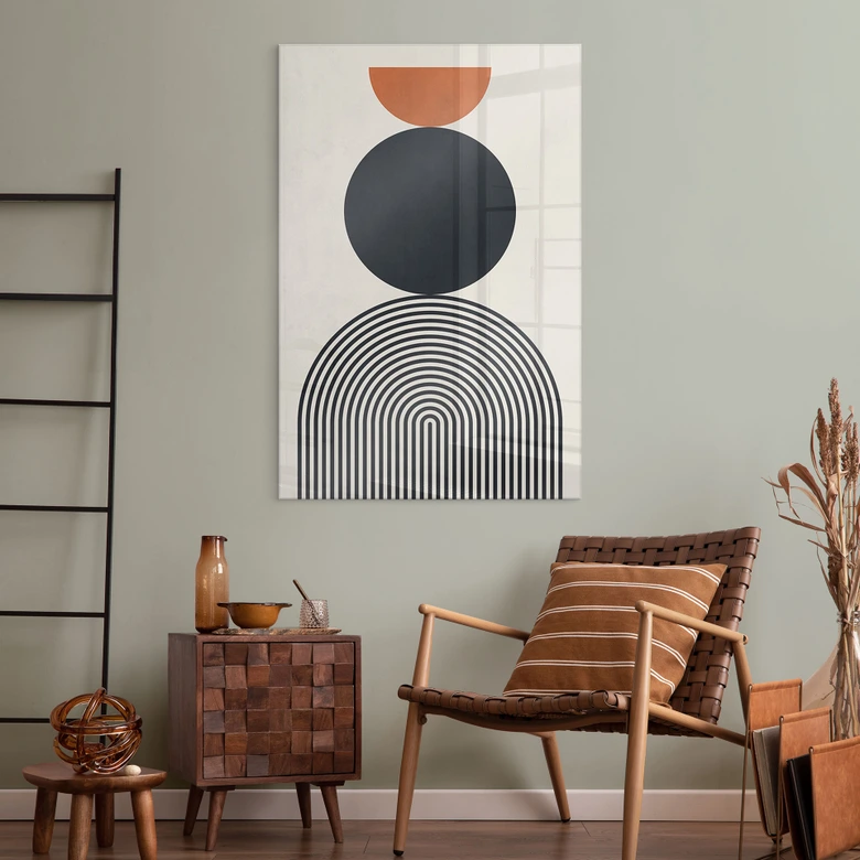 Acrylglasbild Abstrakte Linien und Kreise im Einklang - Costa 