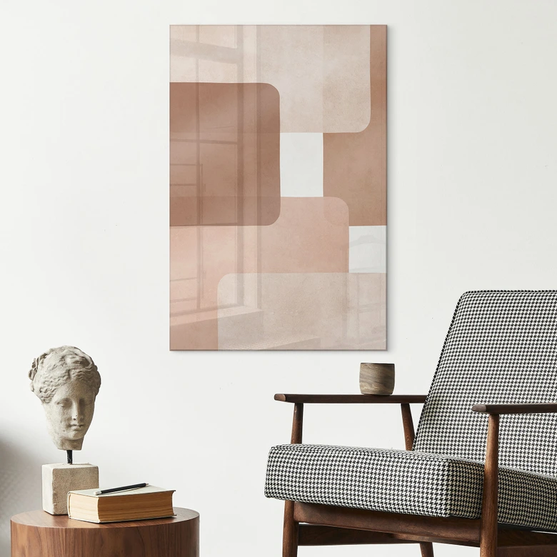 Acrylglasbild Boho Abstraktion in Beige-braun - Costa 