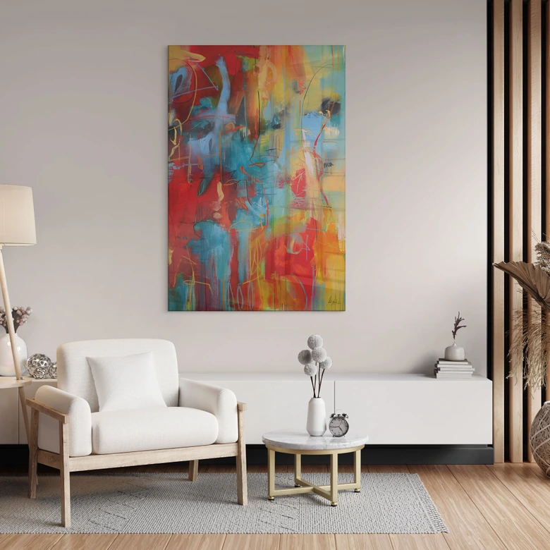 Acrylglasbild Farbenfrohes Chaos - Fedrau 