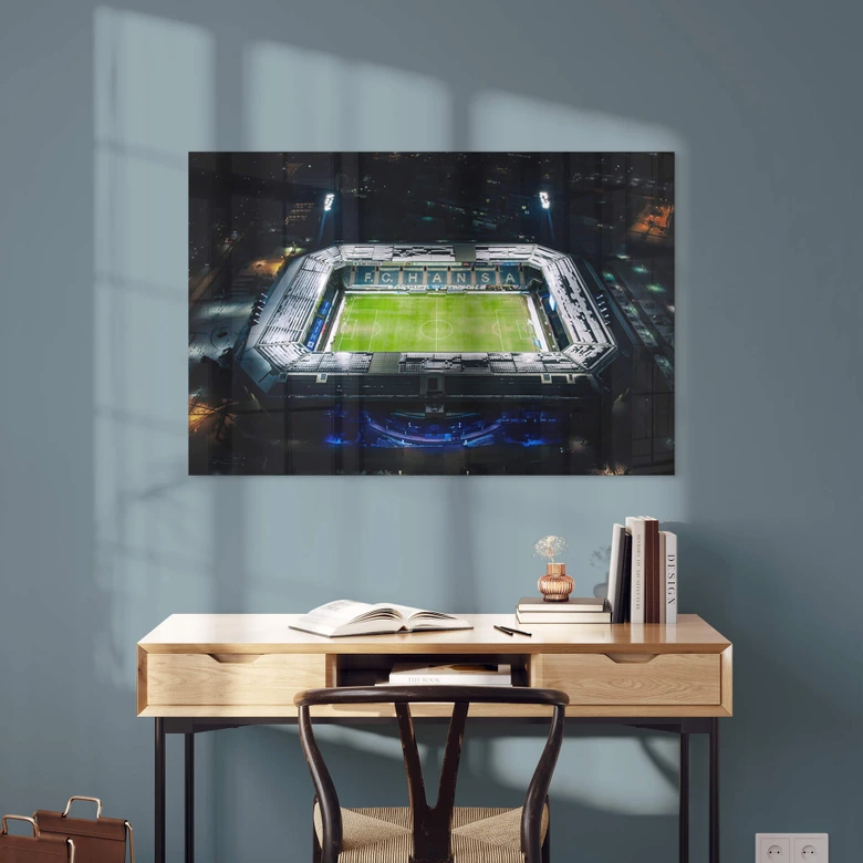 Acrylglasbild FC Hansa Rostock Stadion Luftaufnahme 