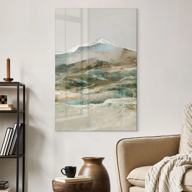 Tableau sur verre acrylique Montagnes abstraites - Hobday 