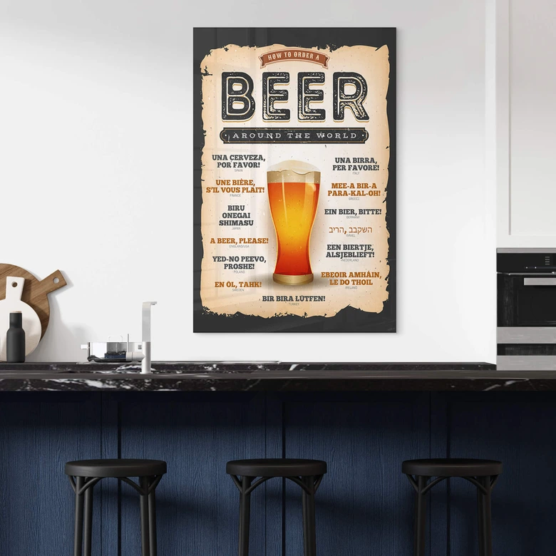 Acrylglasbild How to order a beer around the world 