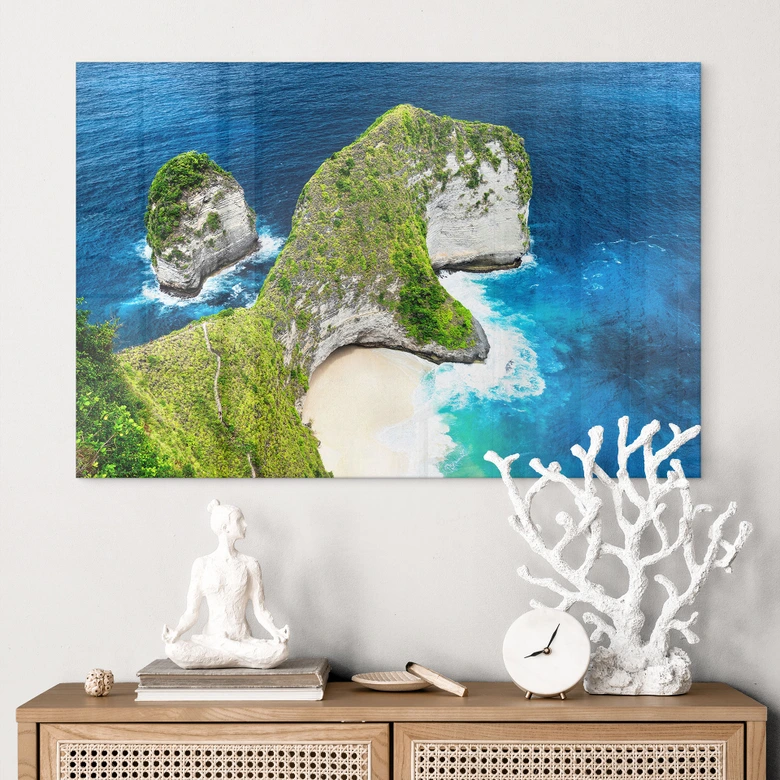 Tableau en verre acrylique Côte rocheuse de Nusa Penida - Hugonnard 