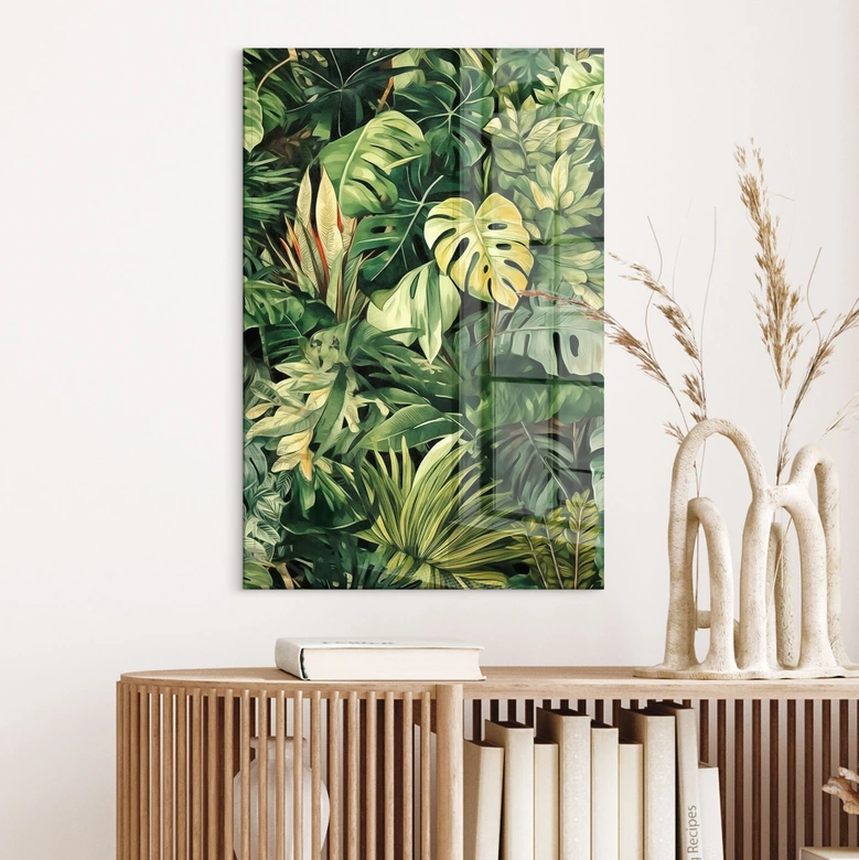 Tableau en verre acrylique Plantes de la jungle - Jaszke 