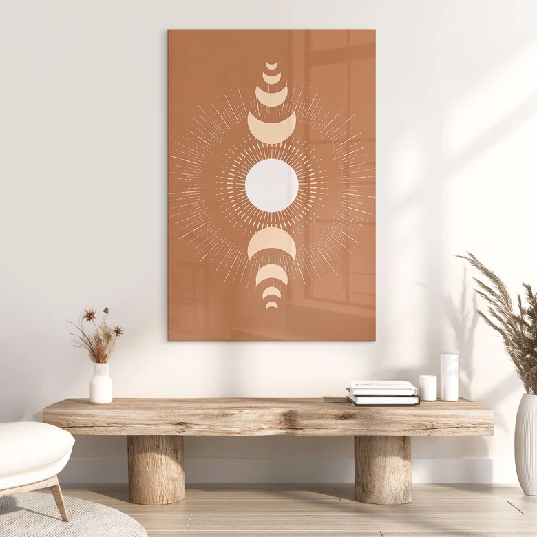 Acrylglasbild Mondzyklen - Sonne und Mond im Einklang - KsanaKalpa 