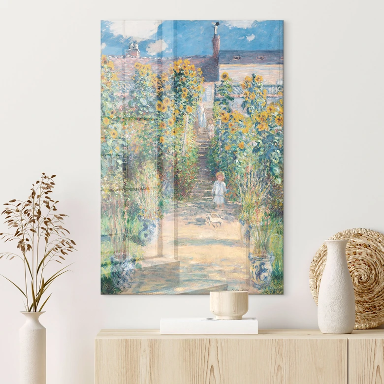 Tableau en verre acrylique Monet - Le jardin de Monet à Vétheuil 