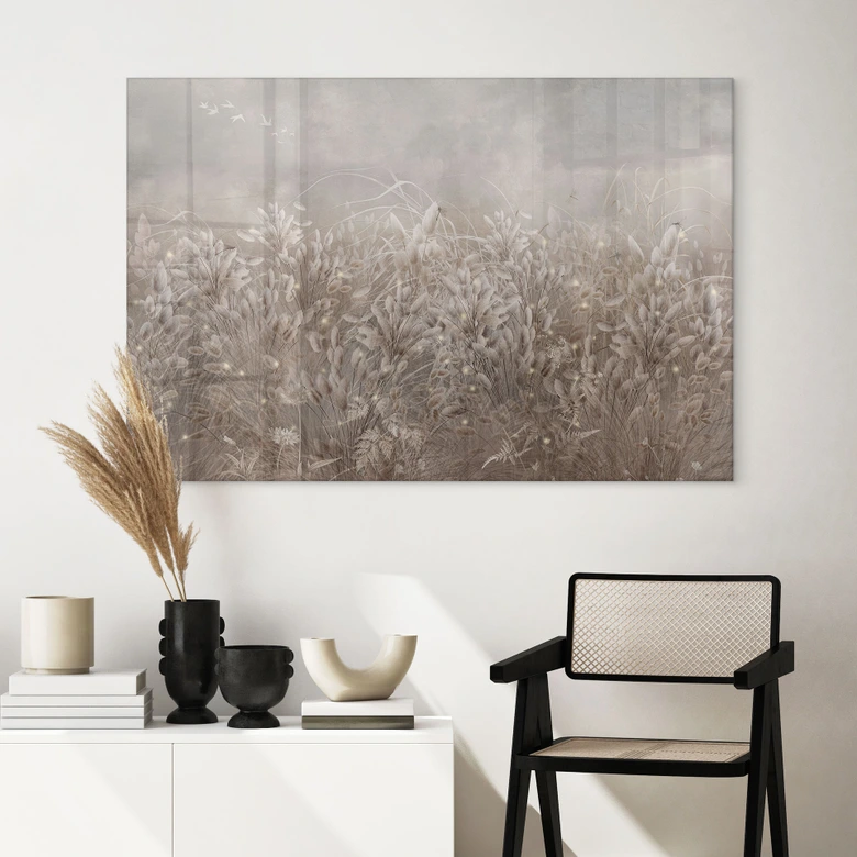 Acrylglasbild Pampasgras und Gräser in Beige - Ms Tiff 