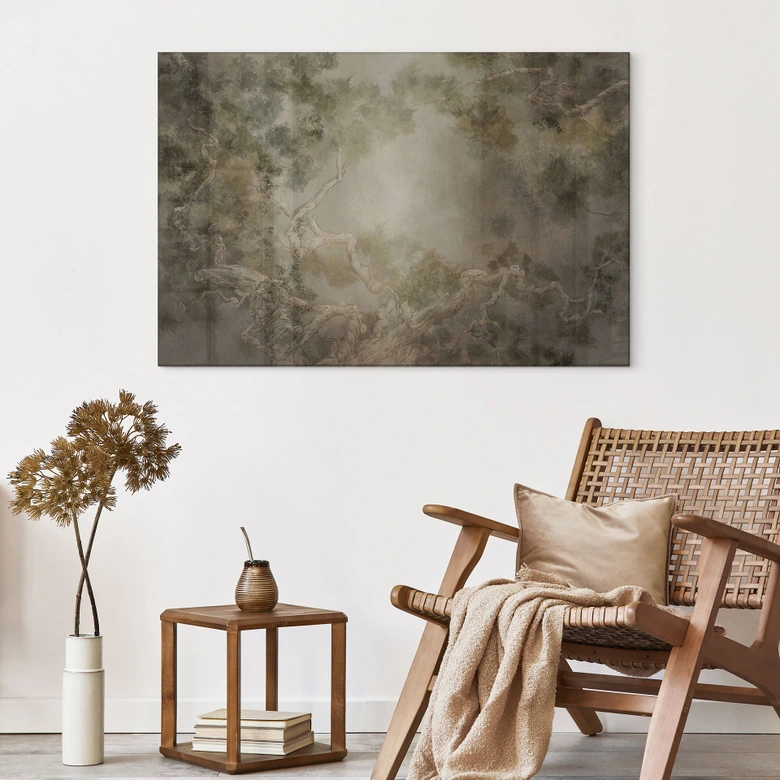 Acrylglasbild Wald mit Blick in die Baumwipfel - Ms Tiff 