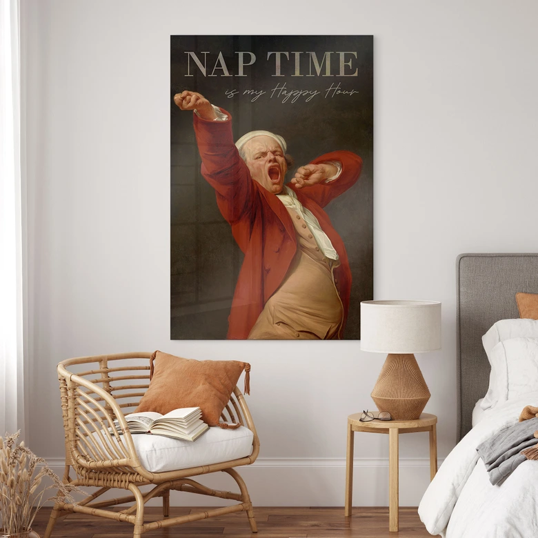 Acrylglasbild Nap Time - Inspiriert von Ducreux - Selbstportrait 