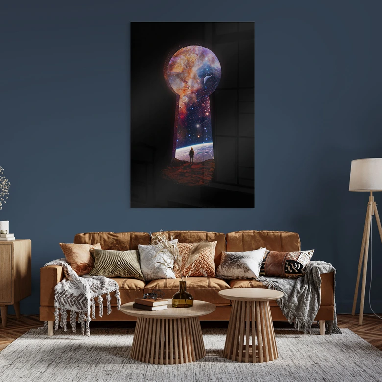 Tableau sur verre acrylique La porte de l'espace - Nicebleed 