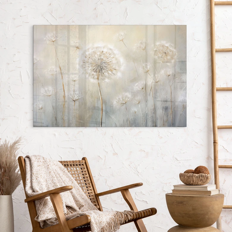 Tableau sur verre acrylique Rêve de pissenlits au printemps - Paksoylu 