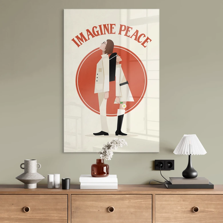 Acrylglasbild Imagine Peace - Zwei für Frieden und Hoffnung - Retrodrome 