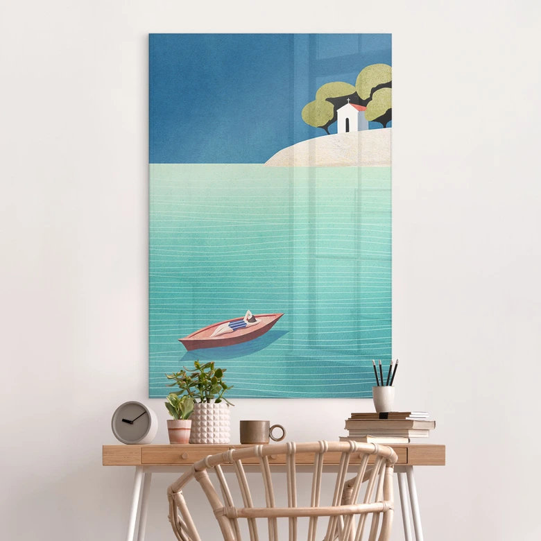 Tableau sur verre acrylique Sieste en été - Rivers 