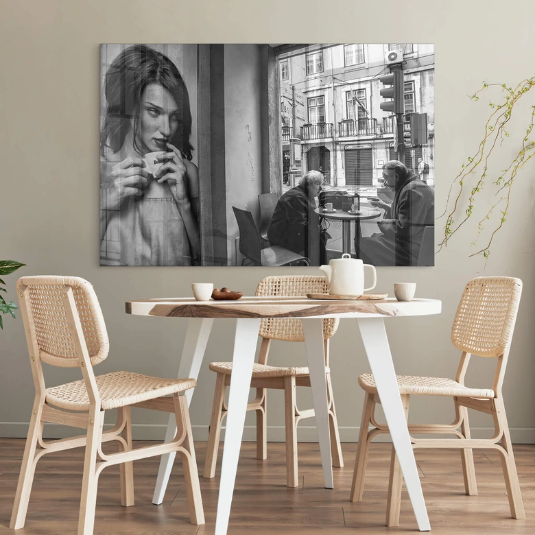 Acrylglasbild Sarmento - Zweisamkeit im Café 