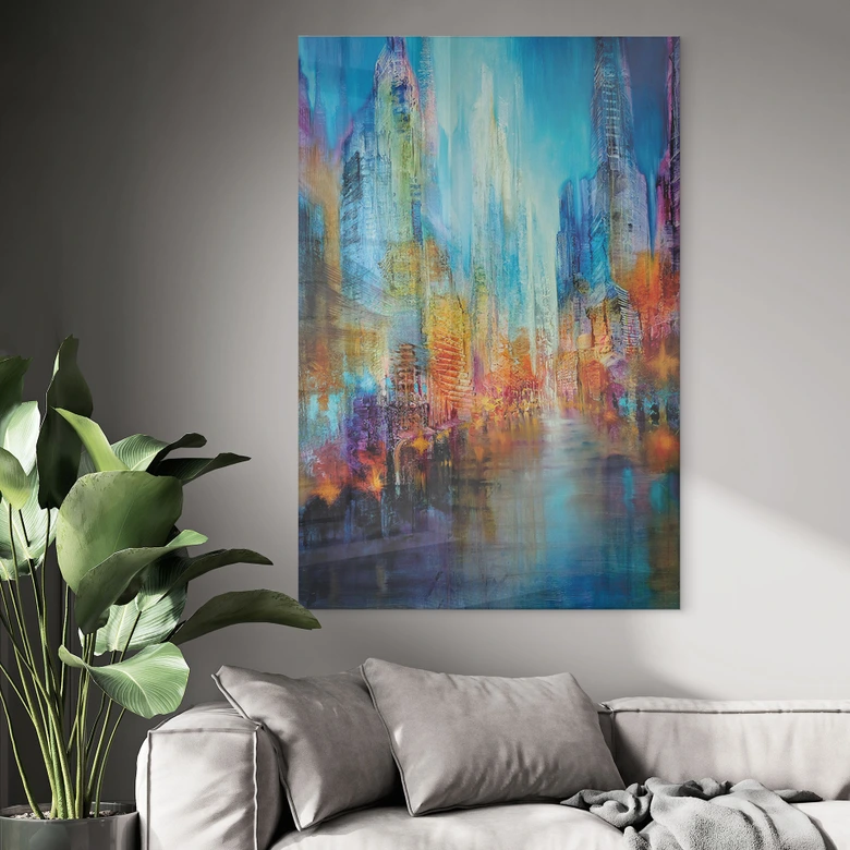 Acrylglasbild Abstrakte Großstadt - Schmucker 