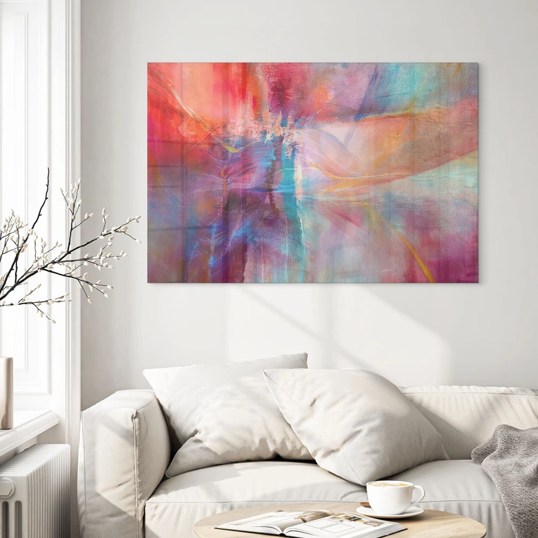 Acrylglasbild Sanfter Farbnebel in Bewegung - Schmucker 