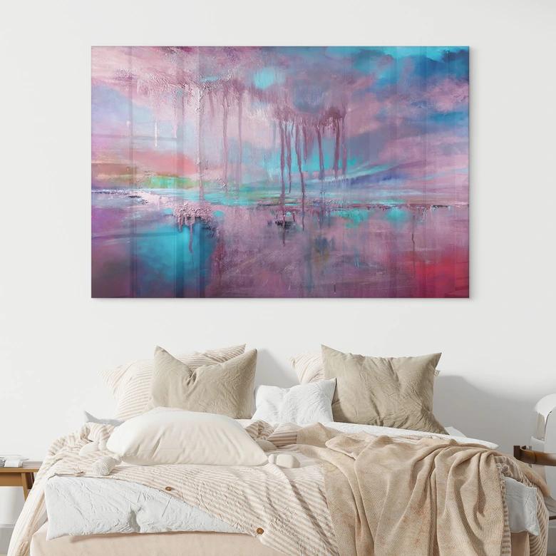 Acrylglasbild Violetter Regen über blauem Dunst - Schmucker 