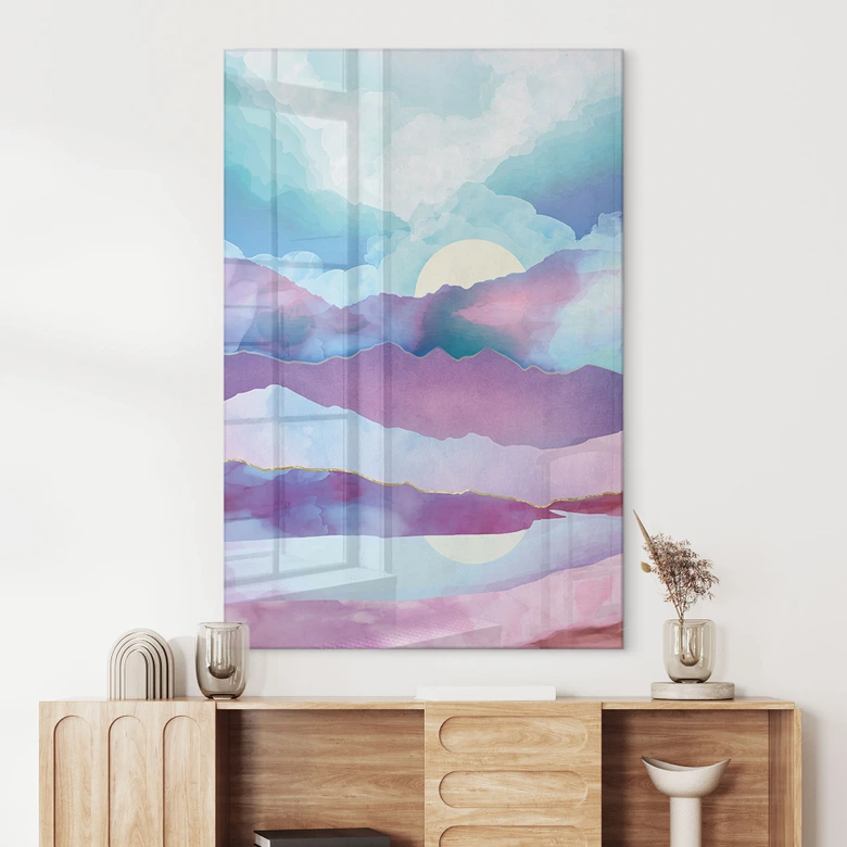 Acrylglasbild Schillernde Berglandschaft - SpaceFrog Designs 