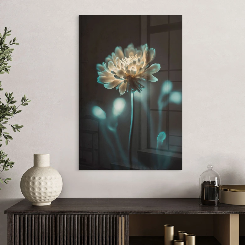 Acrylglasbild Leuchtendes Blütenherz - Treechild 