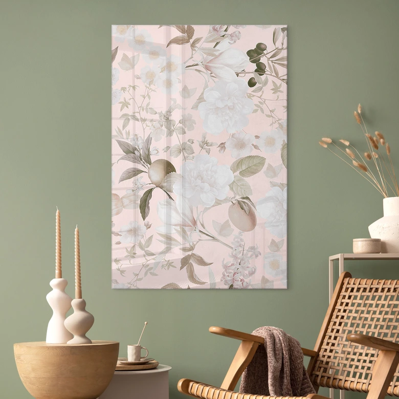 Acrylic print Boho illustration with flowers and fruits - UN Designs 