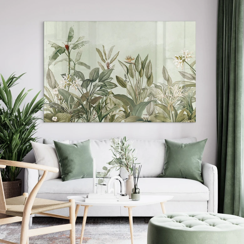 Tableau sur verre acrylique Botanique tropicale - UN Designs 