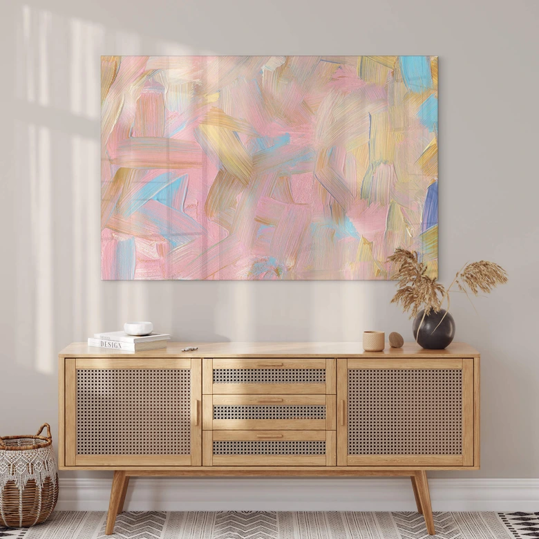 Acrylglasbild uplusmestudio - Abstrakt in Rosa 