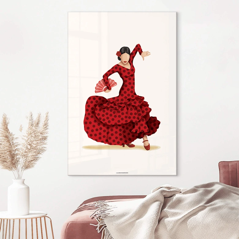 Tableau sur verre acrylique Tohmé - Flamenco 