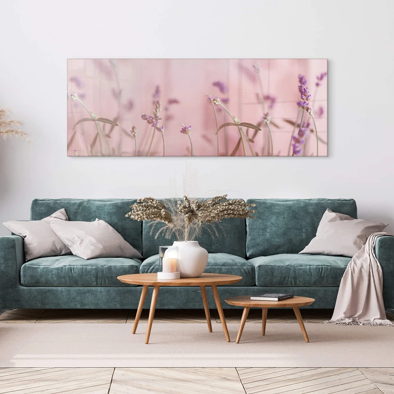 Tableau sur verre acrylique Lavande délicate 
