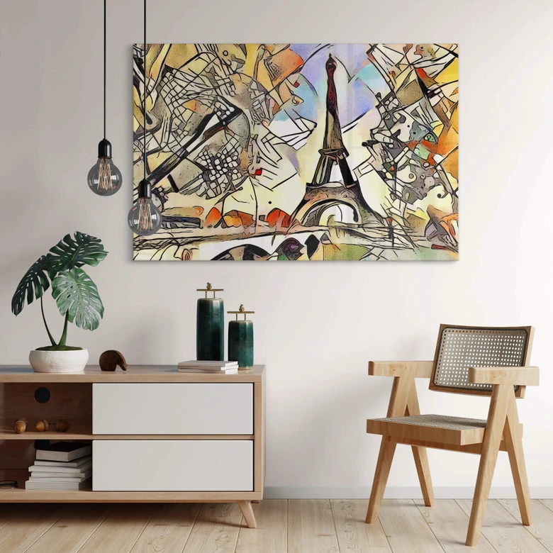 Acrylglasbild Zamart - Kandinsky trifft Paris Eifefelturm 