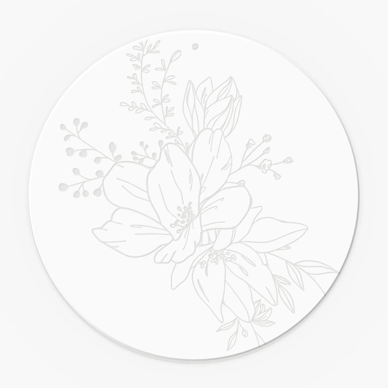 Acrylglasbild, Fensterbild zum Aufhängen Elegante Blütenpracht - Magnolien - Rund 