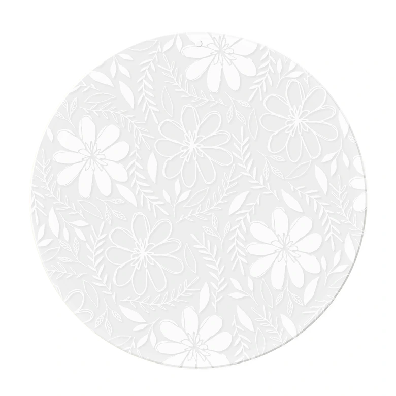 Acrylglasbild, Fensterbild zum Aufhängen Florales Blumenmuster - Rund 