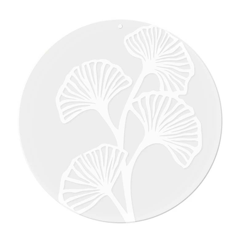 Acrylglasbild, Fensterbild zum Aufhängen Ginkgo Blätter - Rund 