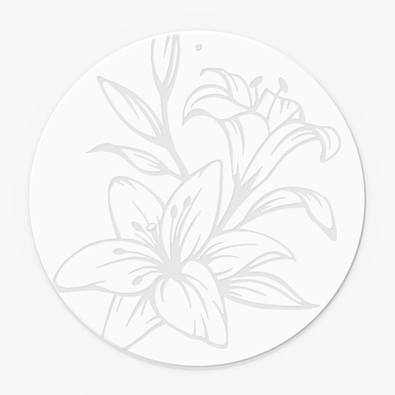 Acrylglasbild, Fensterbild zum Aufhängen Lilien-Blüten - Rund 